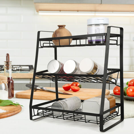 Estante organizador de especias autoadhesivo para cocina, estante de  almacenamie