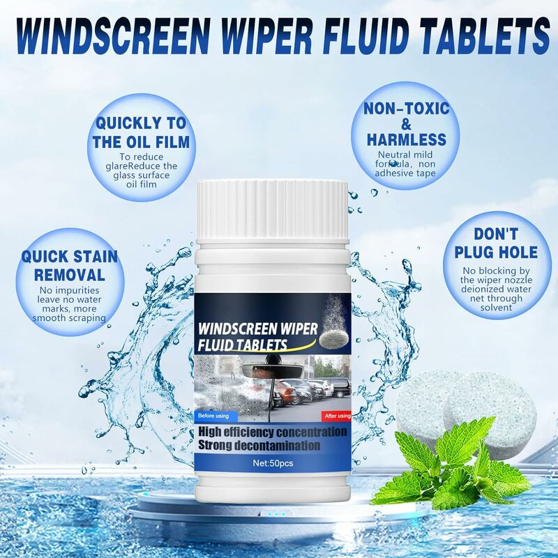 Window Cleaning, Windshield Washer Tablets, 100 Pieces Windshield Washer  Cleaning Tablets, Car Windshield Washer Fluid, Car