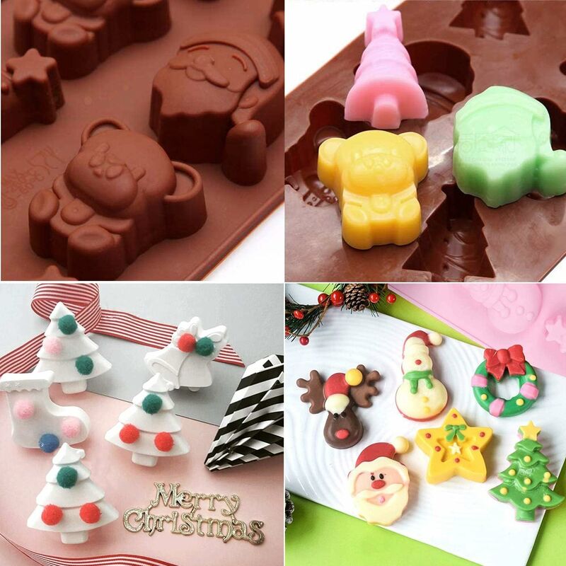 Christmas Silicone Molds For Baking, Nonstick Heat Resistant Silicone  Christmas Cake Molds, Large Size Santa Claus / Snowman / Christmas Tree  Shape Baking Molds For Mini Cakes, , Soap, Candles, Bpa-free, Microwave