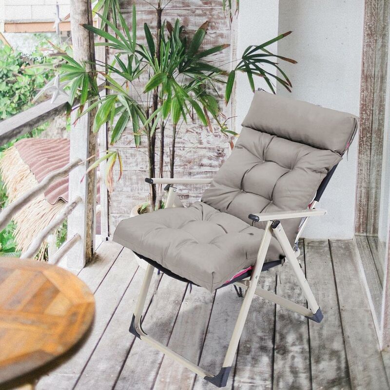Seat Pads Outdoor Garden Furniture Cushion - L40 x W40 x H4 cm - Cream