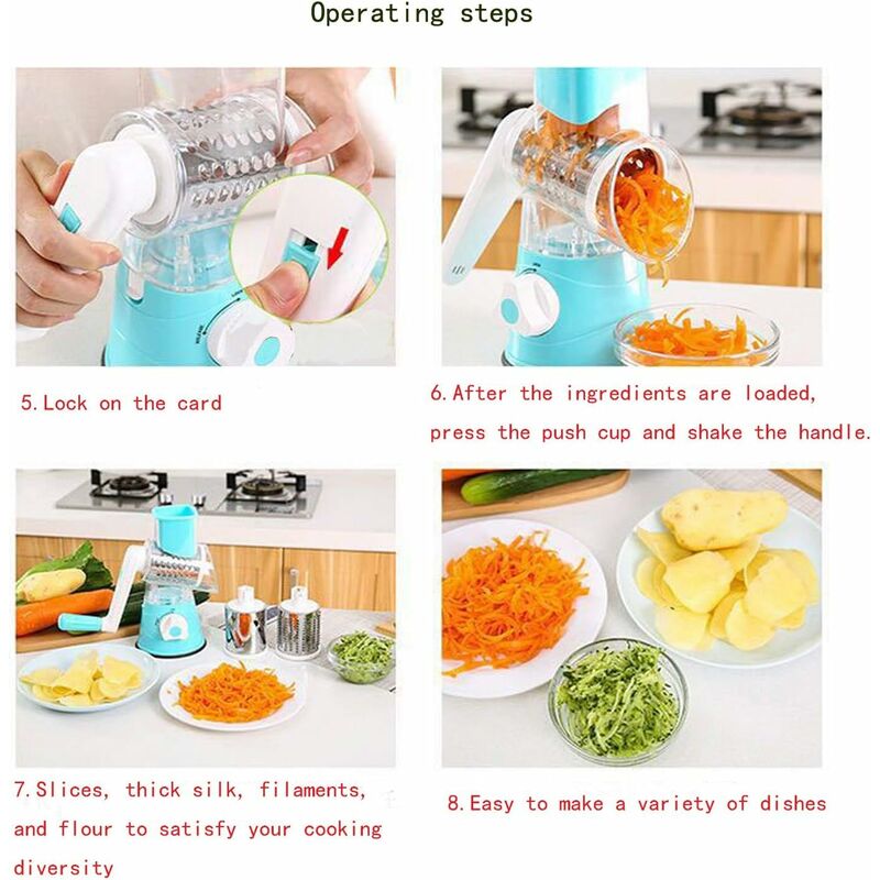 Grater Set 5 Function Manual Vegetable Slicer Food Potato Fruit Cutter  Mandoline