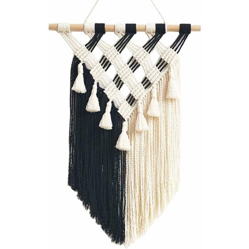 black woven wall hanging