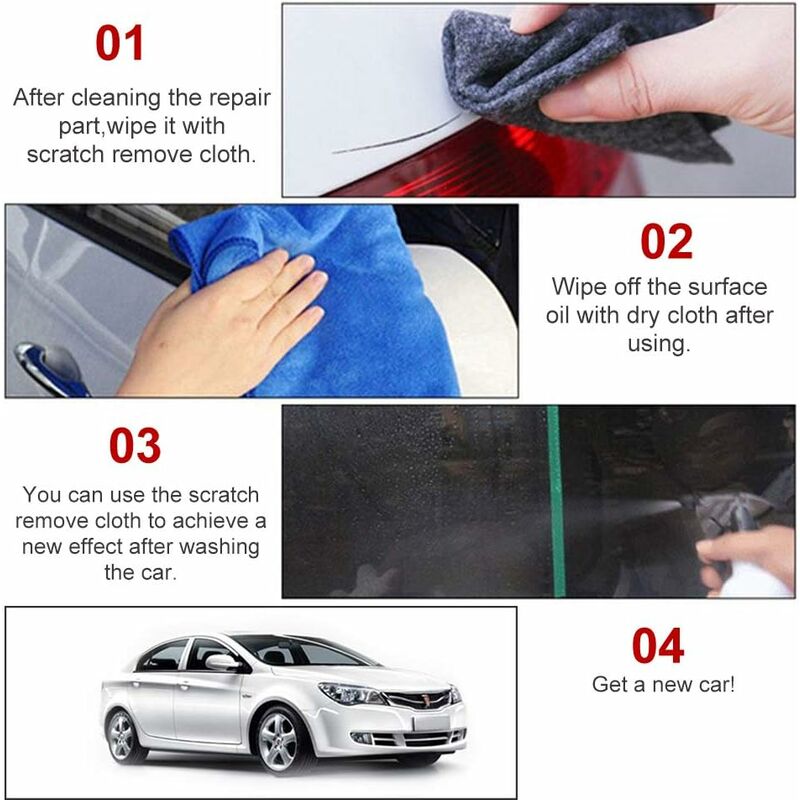 2x Nano Car Scratch Remover Spray w Towel Cloth Scratch Eraser