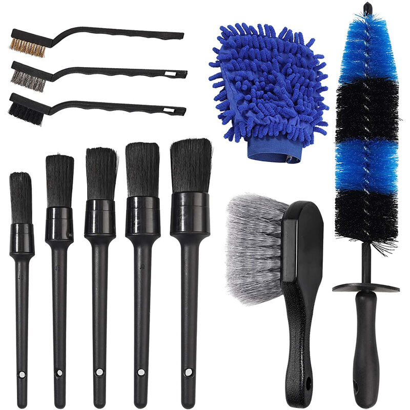 5pcs Car Detailing Brushes Set, Boars Hair Auto Car Detail Brush Kit No  Scratch