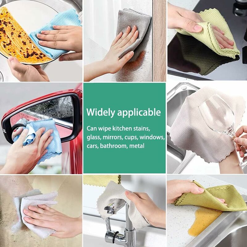 10pcs Miracle Microfiber Cleaning Cloths - Easy Clean, Streak-Free,  Lint-Free, Reusable for Kitchen, Counters, Dishwashing, Windows, Mirrors &  Glass!