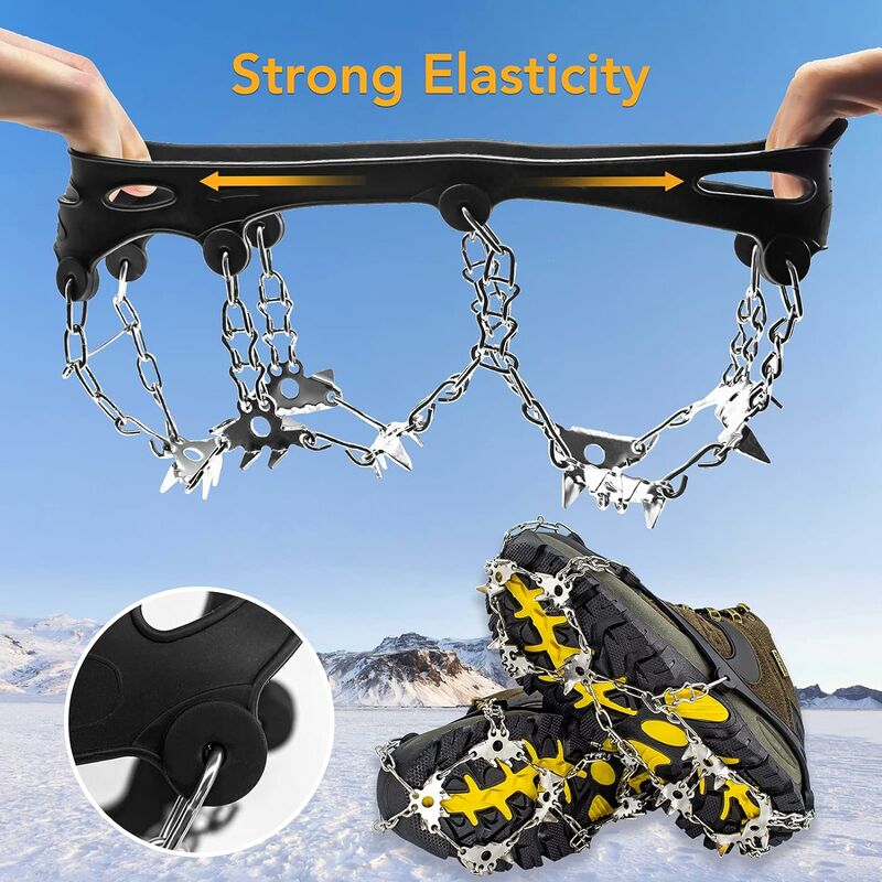 Crampons for Hiking Boots, 19 Teeth Stainless Steel Anti-Slip