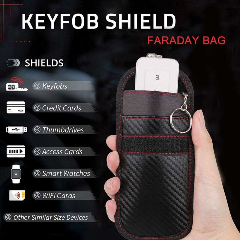 Large Faraday Bags with Faraday Key Fob Protector, 16'' X 19'' Faraday Cage  with Reflective Strip, Waterproof & Fireproof Faraday Key Fob Protector