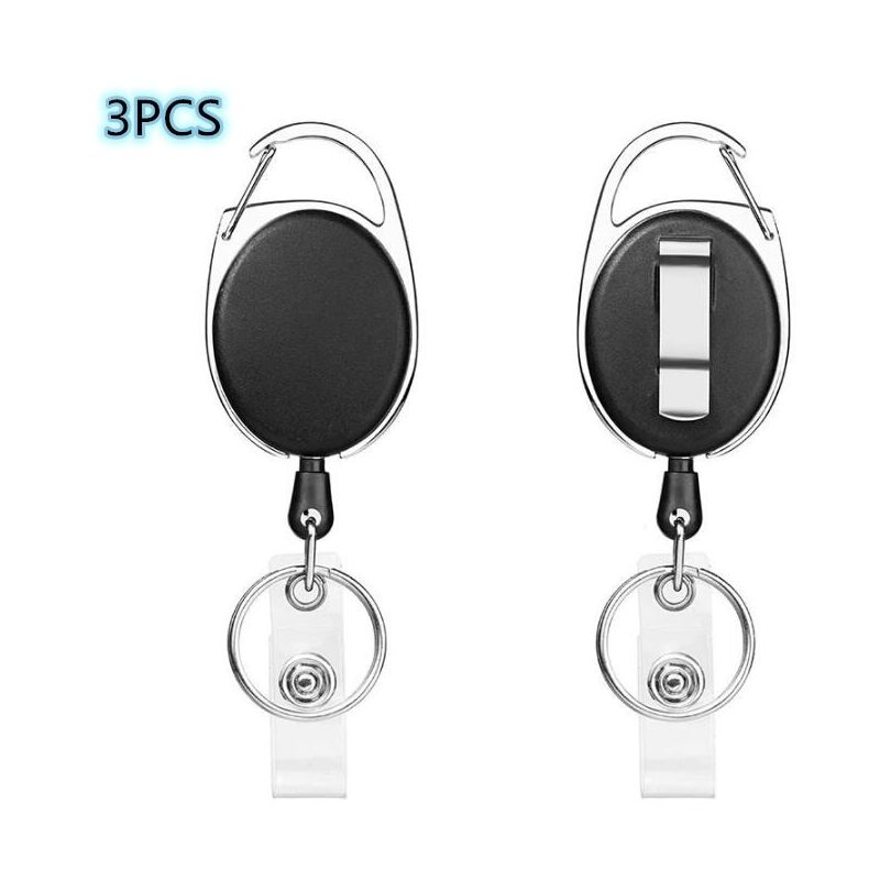 Retractable ID Badge Holder, Black