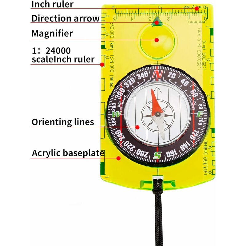 Hiking / Camping Compass Indoor Outdoor Thermometer -30 To 50