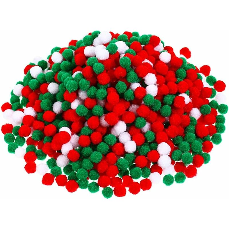 Red Pom Poms Christmas Faux Fur Pompom Ball Acrylic Large Red