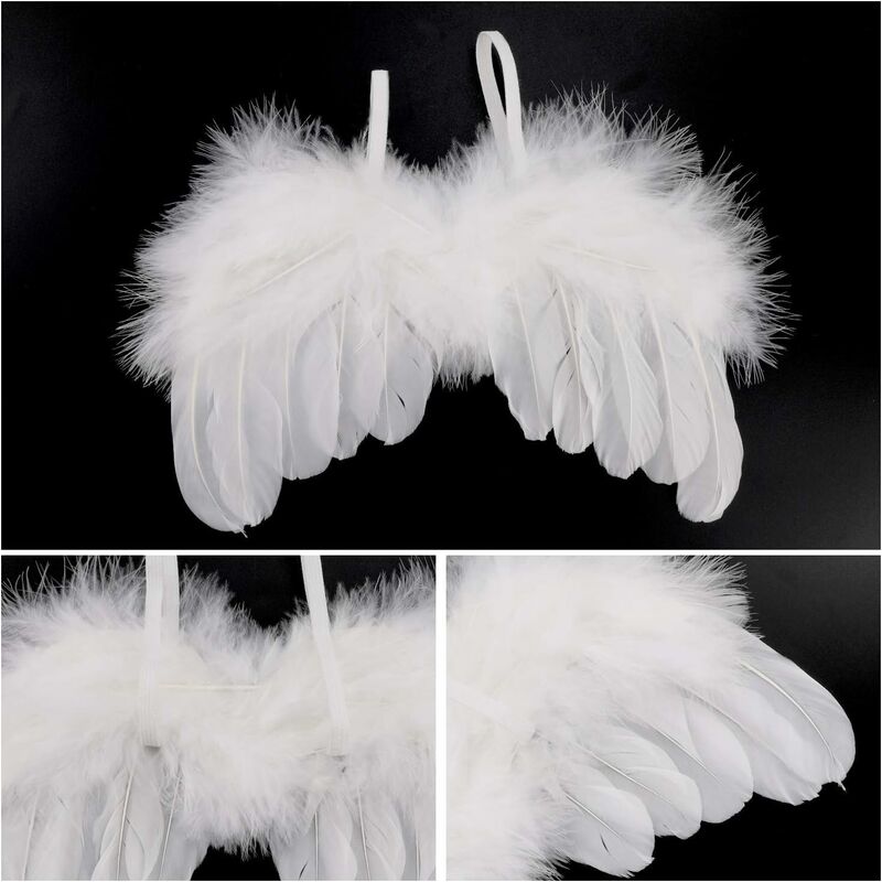 Feathers Angel Wings 12 Pieces White Angel Wings Ornament, Christmas  Decoration Christmas Tree Decoration Hanging, Baby Christening DIY Crafts  Photography Props 27 cm 20 cm 16 cm 12 cm 10 cm 8 cm : : Home &  Kitchen