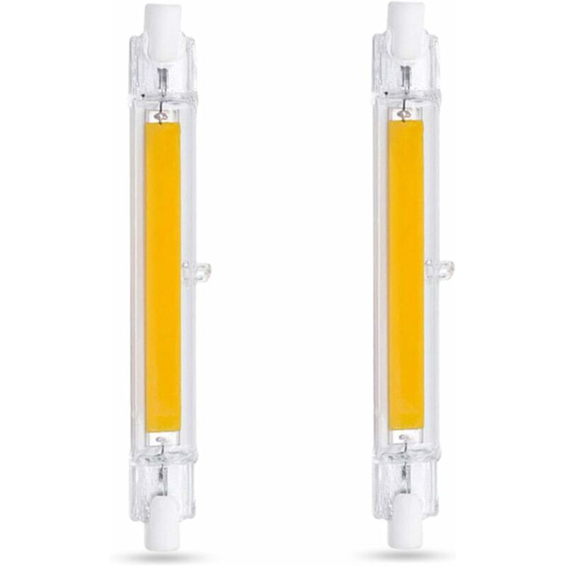 LITZEE Led R7s 118mm 10w Warm White 3000k, 1000lm, R7s J118 Halogen Lamp  Equivalent 80w 100w, Non Dimmable, R7s 118mm Slim Cob Led Bulb for  Wall/Floor Lamp, 2 Pack