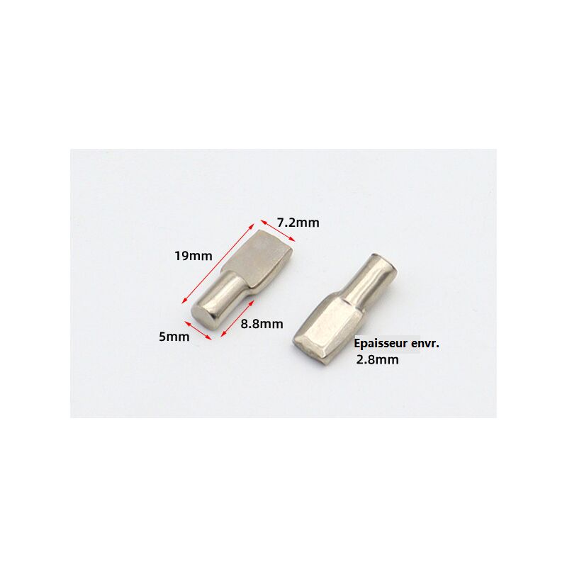5Mm Cabinet Shelf Support Pegs Spoon Shape Metal Shelf Pins for Shelves,  100Pcs Silver Color 