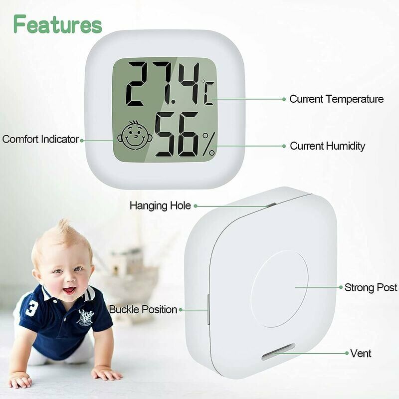 1pc Mini LCD Digital Thermometer Hygrometer Indoor Room Temperature  Humidity Meter Sensor Gauge Weather Station