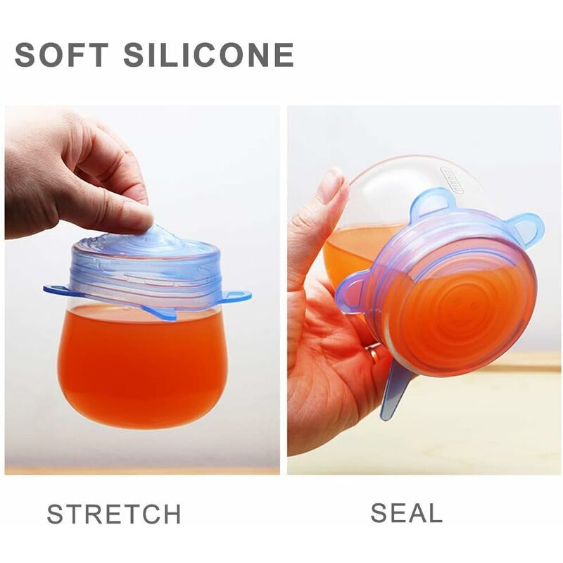 Small Silicone Stretch Lids, 12PCS 2.6/6.5cm Zero Waste Reusable Silicon  Container Lids Covers for Jars Bowls Cups Bottles Cans Pots (12PCS, Small)