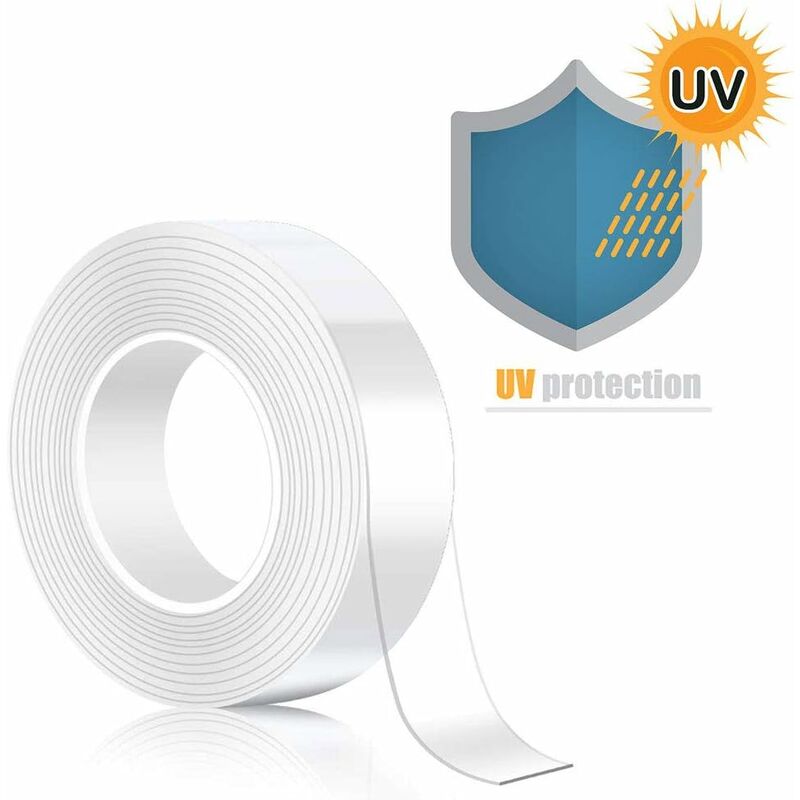 Clear Double Sided Tape for Painted Walls, No Damage Wall Tape Heavy Duty,  (4 Round Double-Sided Tape Stickers + 2 Rolls, 0.4 x 16.4FT) Removable