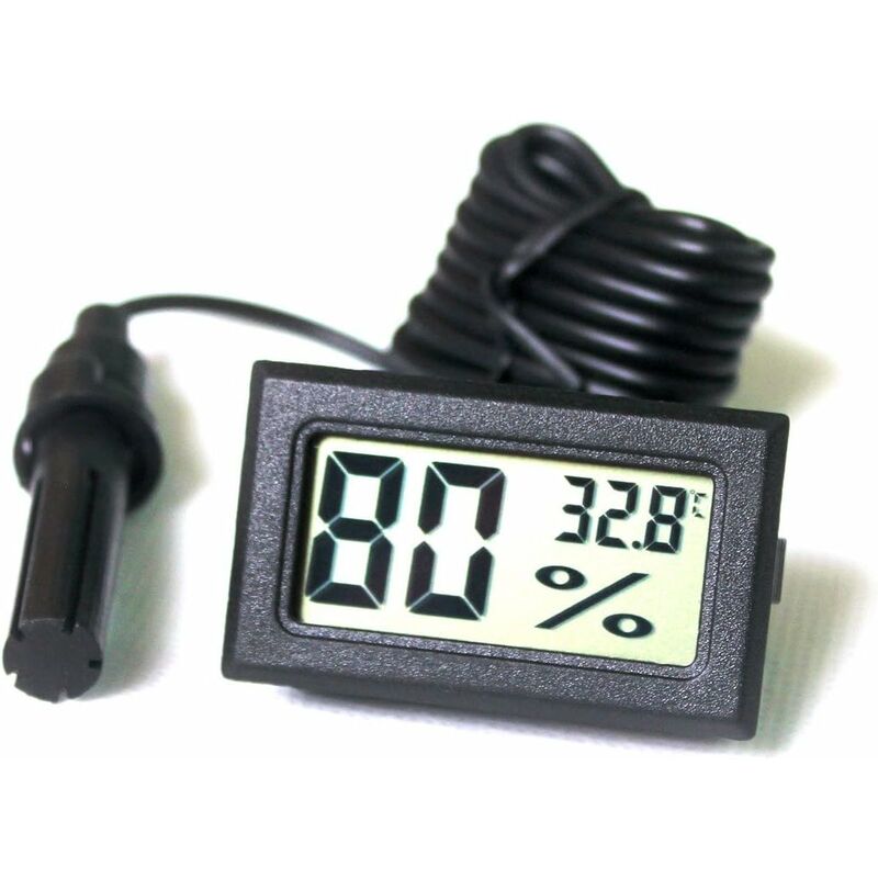 Mini Thermometer Hygrometer, Built-in Lcd Digital Humidity Meter Gauge  Monitor With External Probe For Incubators, Brooders, Reptile Tank,  Aquarium, T