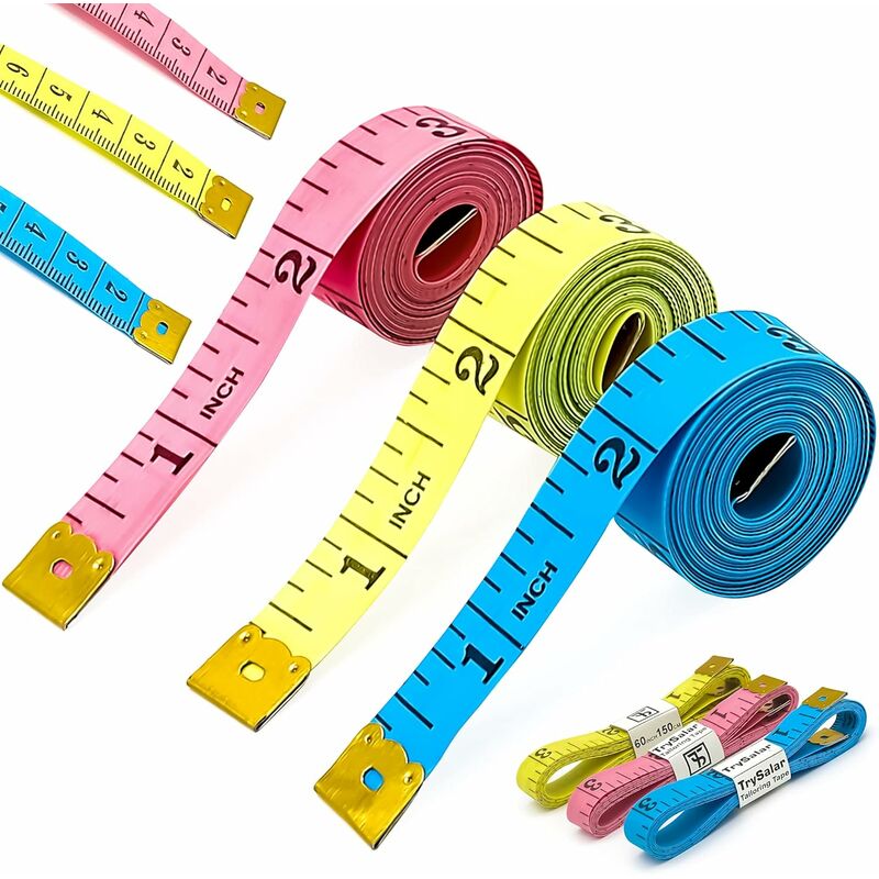 60 Inch Measuring Tape Soft Dual Sided for Tailor Sewing 1.5 Meter Pink 3pcs