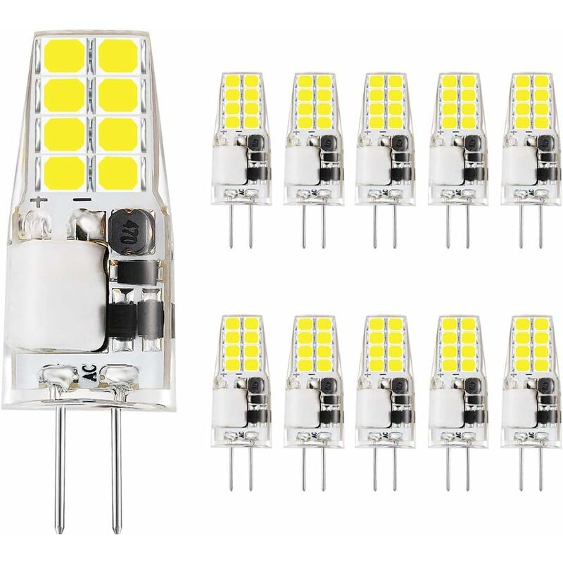 G4 LED 3W, AC12-24V, 300LM Warm White 3000K, 24x5730 SMD, 30w Halogen Bulb  Equivalent, Non-Dimmable, G4 LED Round Bulb for Cabinet Light, Lighting,  Recessed Lighting, Pack of 6