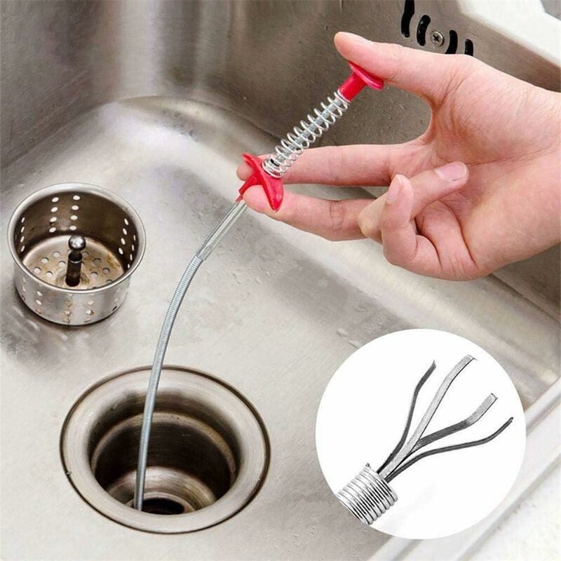 LITZEE Multifunctional Cleaning Claw, Spring Hose Dredge Tool