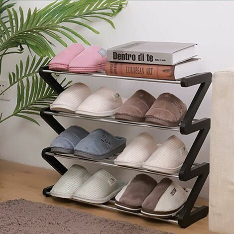 Small Shoe Cabinet, 3 Tier Shoe Rack, Mini Shoe Rack, Narrow Shoe Organizer  For Closet And Hallway 42 X 19 X 43cm