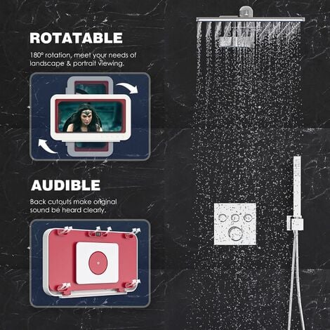 Waterproof Shower Phone Holder, Anti-fog Touch Screen Shower Phone Case, Wall  Mounted Phone Holder for
