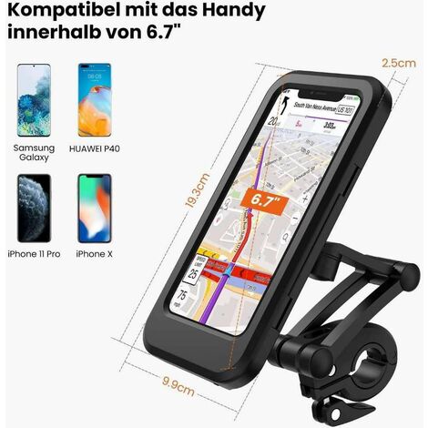 Waterproof Anti-theft Motorcycle Phone Holder - Bicycle Phone Mount with 1  Inch 720° Aluminum Handlebar