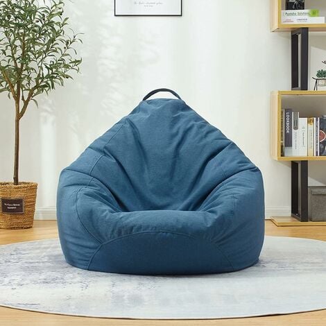 Velvet Soft Lounger Seat Bean Bag Puff Lazy Beanbag Sofas Cover without  Filler