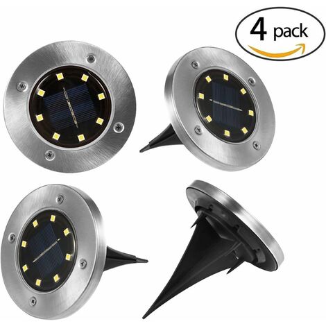 Unho LED Solar Wall Lights Stainless Steel Stair/Step Lights Outdoor Garden Lamp Step/ Stairs Patio Light Pack of 4 pcs