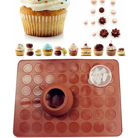 1pc 48-cavity Macaron Silicone Mat, Silicone Cake Baking Mat