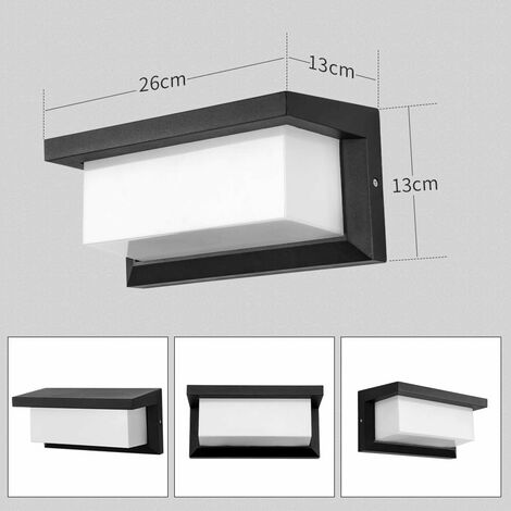 Modern Rounded Square Aluminium LED 4-Lights Up Down Left Right Grey  Outdoor Bulkhead Wall Light