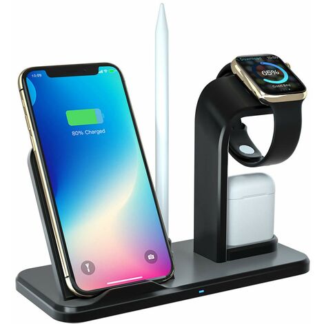 Compatible with iPhone 13/13 Mini/13 Pro Max/12/11 Pro Max/XS MAX/XR/XS/X/8/SE Wireless Charger 3 in 1 Wireless Charger Stand with Adapter Qi Fast Wireless Charger Stand Station AirPods Pro 