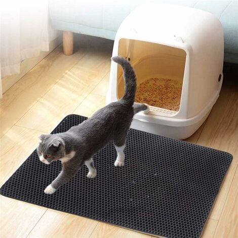 Conlun Cat Litter Mat Litter Box Mat Cat Litter Trapping Mat, Kitty Litter  Mat With Honeycomb Double Layer Design, Urine and Water Proof Material,  Scatter Control, Less Waste,Easy to Clean,Washable 23 X