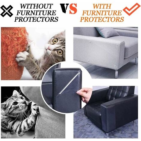 Lot de 6 protections auto-adhésives avec épingles pour meubles contre les griffades de chat 40 x 30 cm