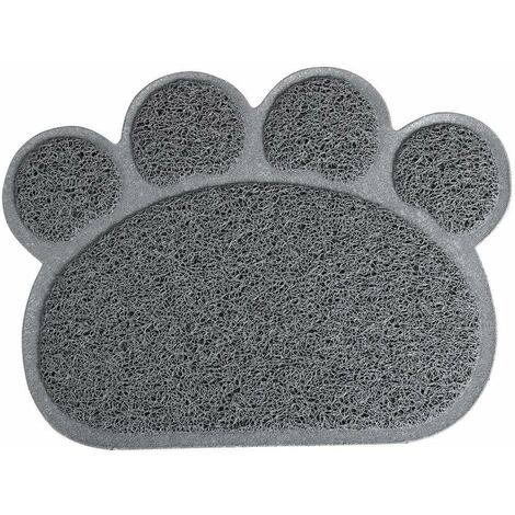LITZEE Pet Food Mat Cat Litter Tray Mat 30x40cm (Grey)