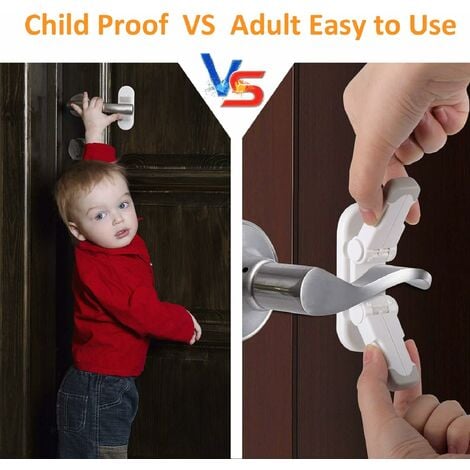 LITZEE Baby Safety Lock Door Block (Enhanced), Pack of 2 Child Safety Locks  with 3M Adhesive, Anti-Lock Child Safety Locks