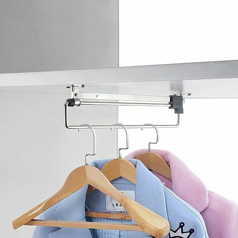 LITZEE Telescopic clothes rod for self-assembly, adjustable hanger to ...
