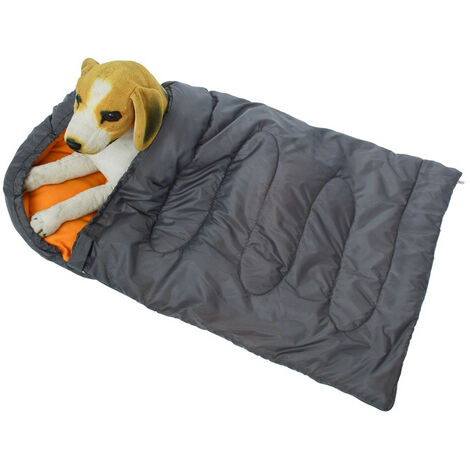 LITZEE Waterproof and warm pet bed dog sleeping bag with cover for indoor, outdoor, car travel, camping, hiking, backpacking (45.2 x 29 inch) orange