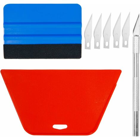 LITZEE Vinyl Window Film Covering Tools,Squeegee Squeegee,with Silicone  Squeegee,with Universal Knife and Blades