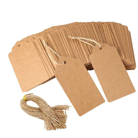 Pack of 500 Gift Tags, 26 x 15 mm Blank Price Signs, Kraft Paper