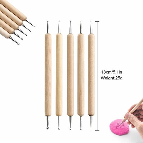 Pottery Tool Kit, 25pcs Polymer Clay Tools, Modeling Clay Sculpting Tools  Kit, Ceramics Tools, Trimming, Embossing Pattern, Smooth Wooden Handles