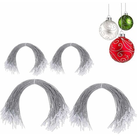 300 Pieces Christmas Ornaments Hanger String Snap Xmas Locking Fabric  Hangtag Ropes for Holiday Party Hanging Decoration (Red, White)