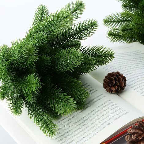60 Pcs Artificial Snowy Cedar Branches Faux Pine Sprigs Picks Cedar Twig Stems  Greenery Stems Fake Branches For Christmas Holiday Party Winter Home Ga