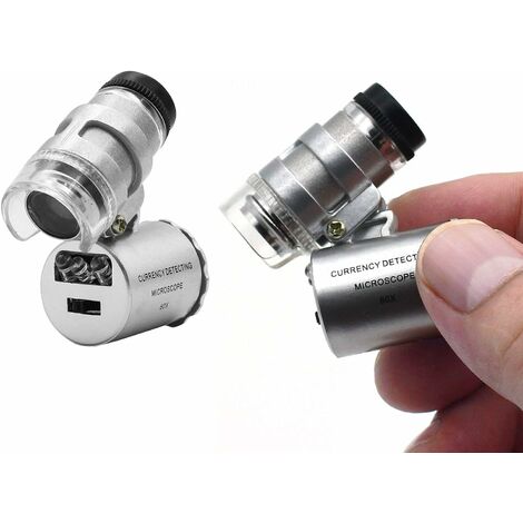 60X-100X Zoom Pocket Microscope Loupe with LED for Textile Printing  Electronics