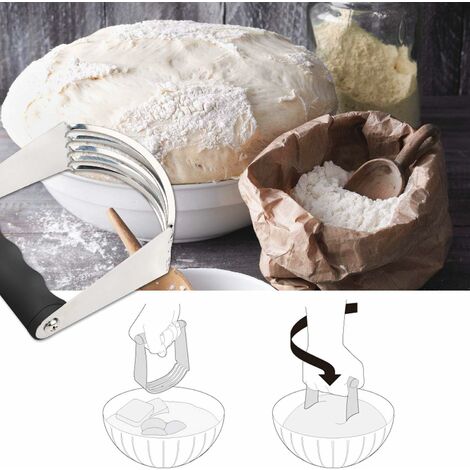 1pc Stainless Steel Dough Blender With Handle For Mixing Flour