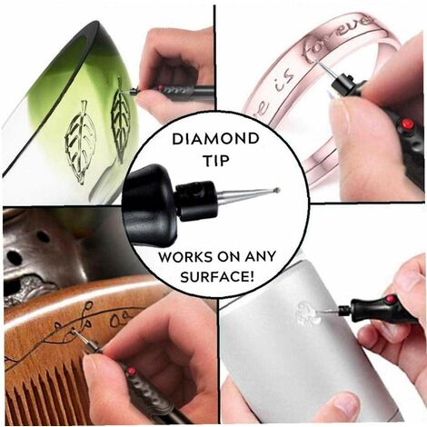 Engraver Pen, Portable Electric Engraving Pen Carving Tools With Diamond  Tip For Jewelry Metal Glass Stone Plastic Wood