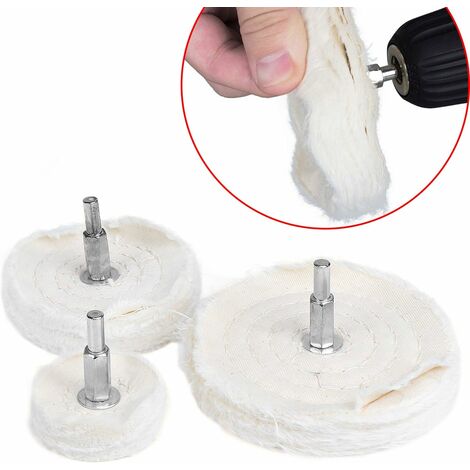 LITZEE 8PCS Buffing Wheel for Drill, White Polishing Wheel,Cotton Dome  Polishing Mop,Cone Polishing Wheel Buffing Pad with 1/4 inch