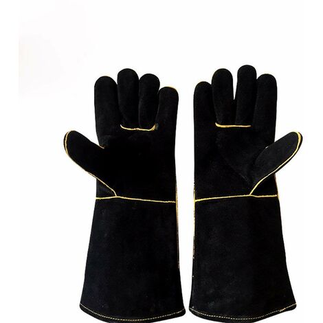 Expert Grill Heat Resistant, Oil Resistant and Waterproof Pvc Free  Insulated BBQ Gloves, Black Color