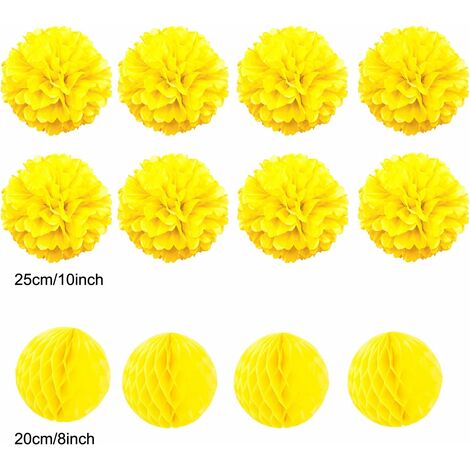 21 pcs Paper Fans Garland,Pom Poms Flowers Garland,Christmas Halloween Decoration  Wedding Baby Shower Birthday