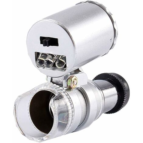 LED pocket microscope 60x - 100x magnifying glass